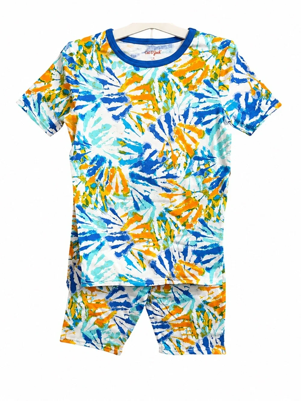 Cat & Jack Boys (Unisex) NWT 2PC Pajama Set Size 14‎ Blue Orange Tie Dye